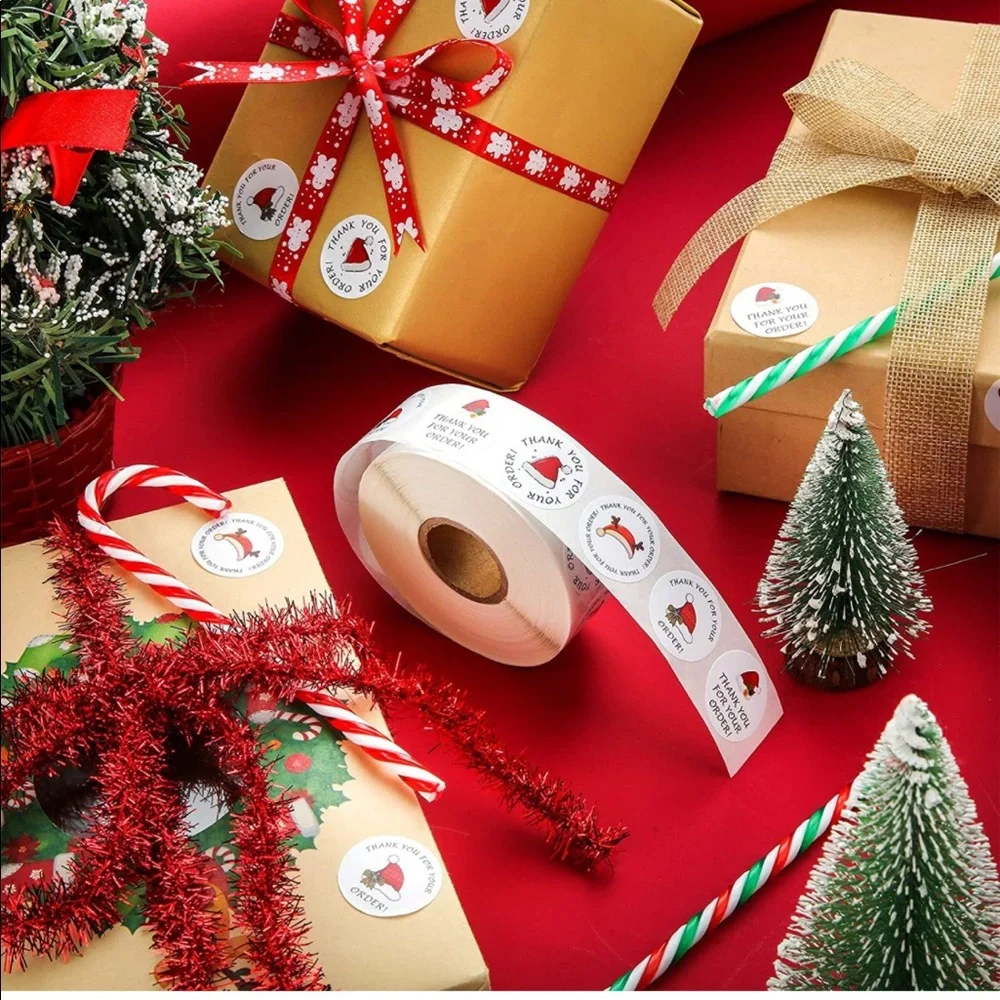 🎅🏽 50 Thank You - Merry Christmas Package Stickers